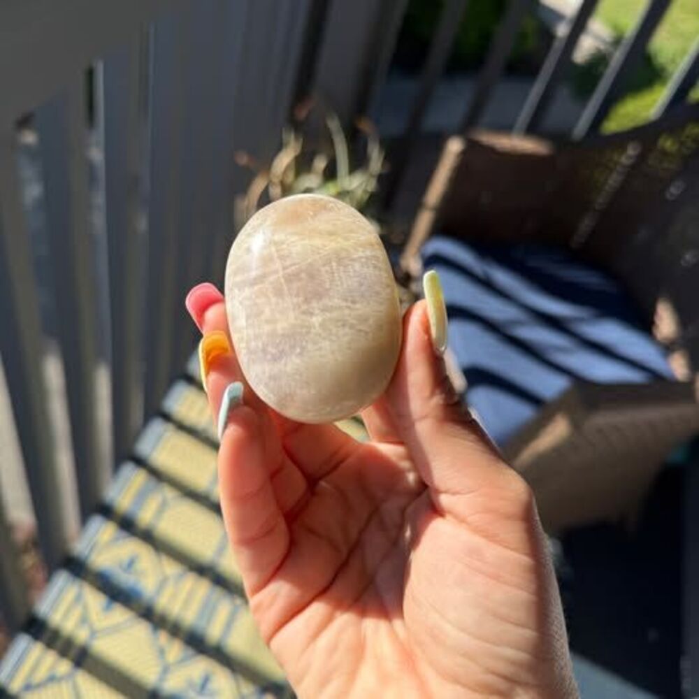 Rainbow Moonstone Palm Stone